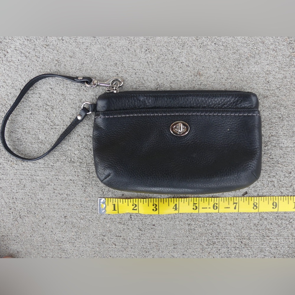 Black Coach Leather Wristlet